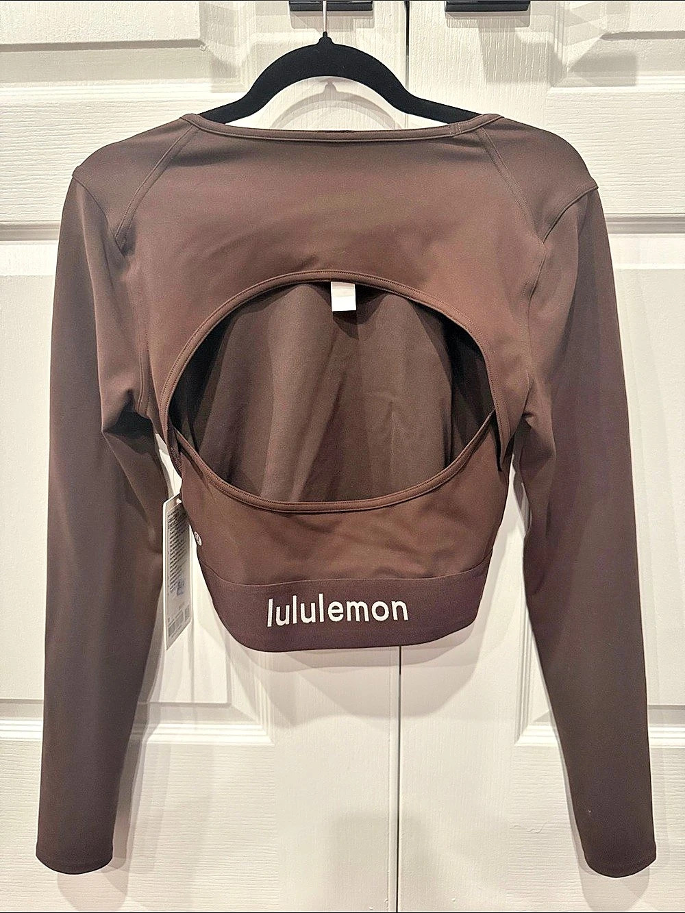 lululemon Logo Elastic Everlux Long Sleeve Long Sleeve Athletic Top in Brown - 8